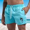 Men's Board Shorts Swim Shorts Swim Trunks Drawstring with Mesh Lining Elastic Waist Coconut Tree