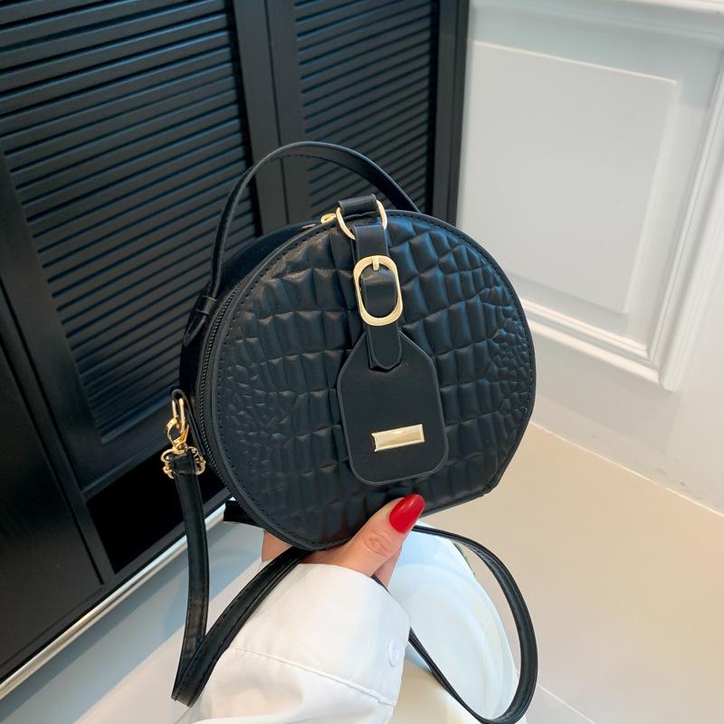 Borsa rotonda da torta da donna senso del design texture effetto coccodrillo borsa a mano alla moda borsa a tracolla a tracolla casual autunno nuovo