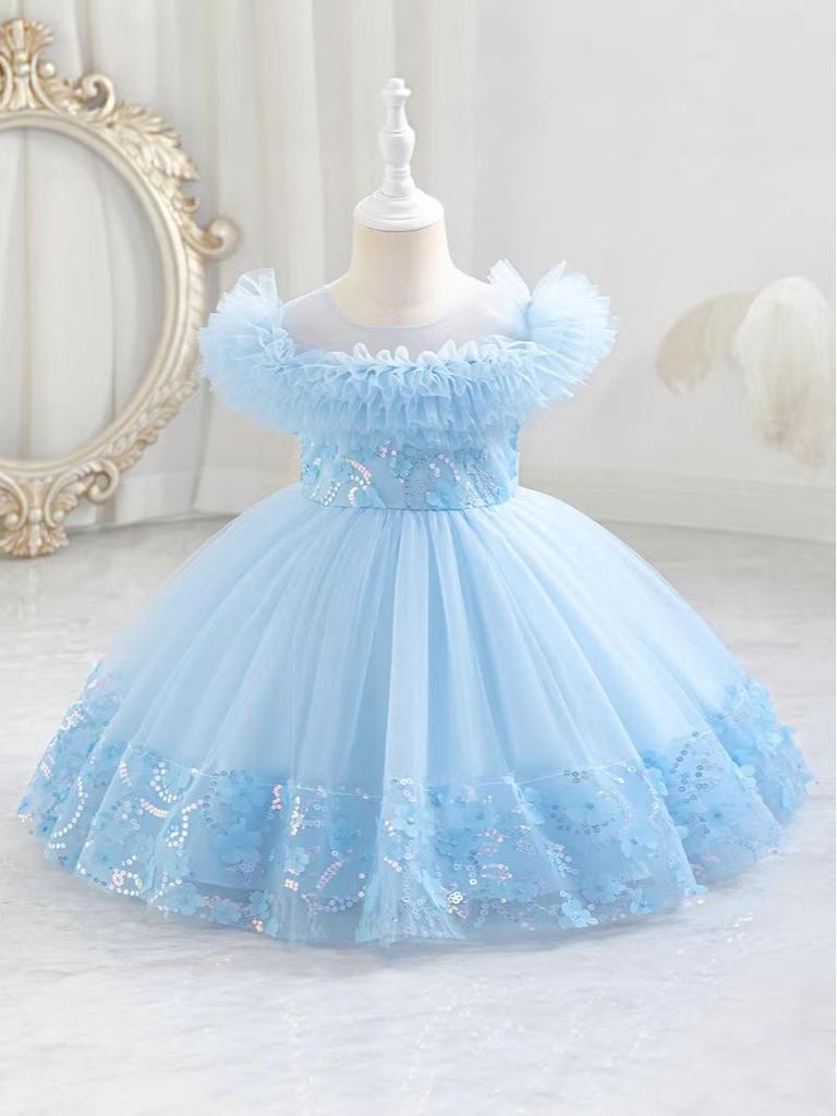 Infant & Toddler Fluffy Tulle Princess Dress: Summer Wedding, Party, First Birthday Outfit