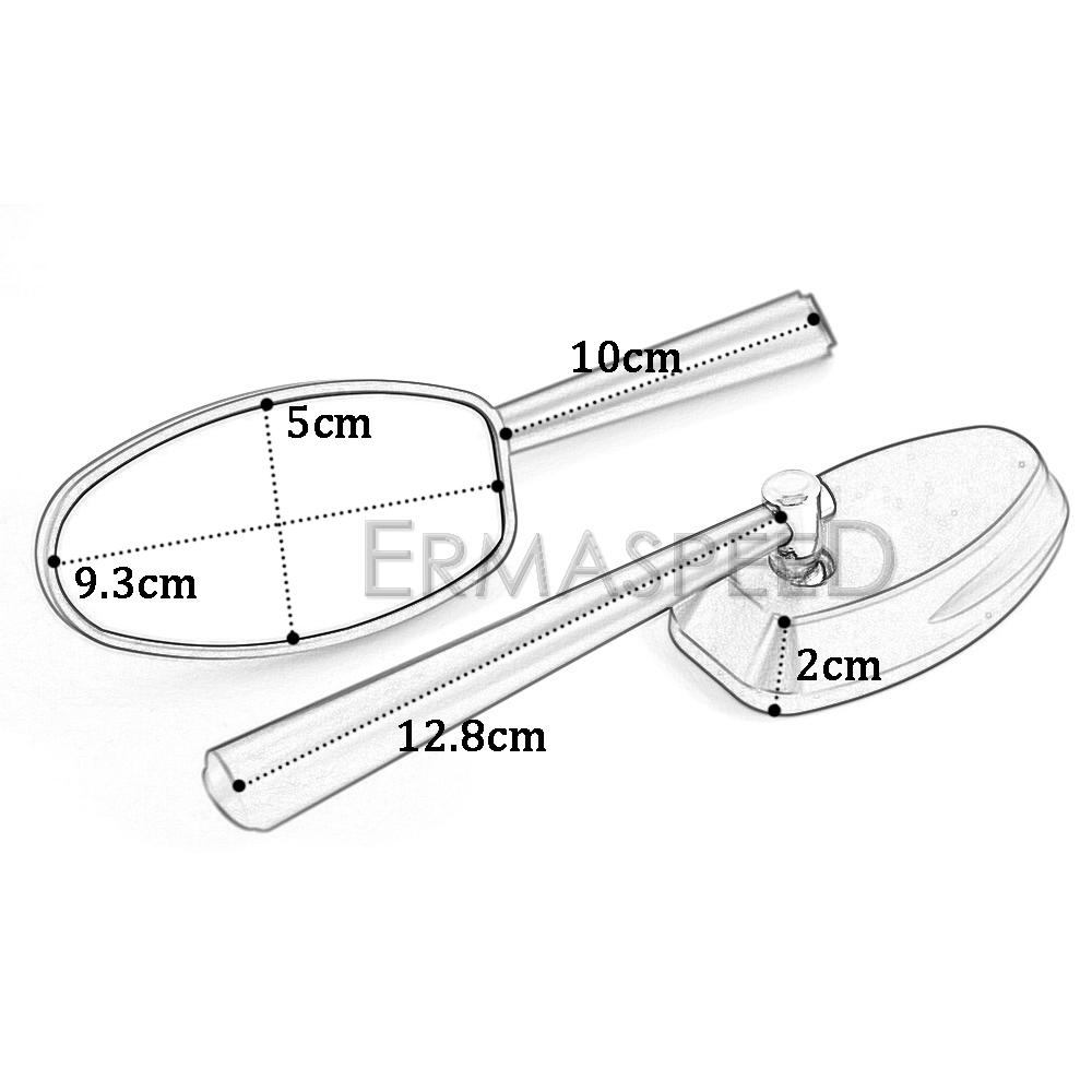 CNC hliníková zrcátka na motocykly zadní boční zrcátko s modrým objektivem univerzální zpětná zrcátka pro skútry