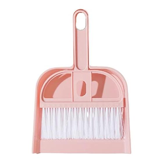 Plus Nao Mini Broom Dustpan 2 Piece Set Hanging Broom Dustpan Care Indoor Cleaning Goods Cleaning Compact Multifunctional Pet Desk - Pink
