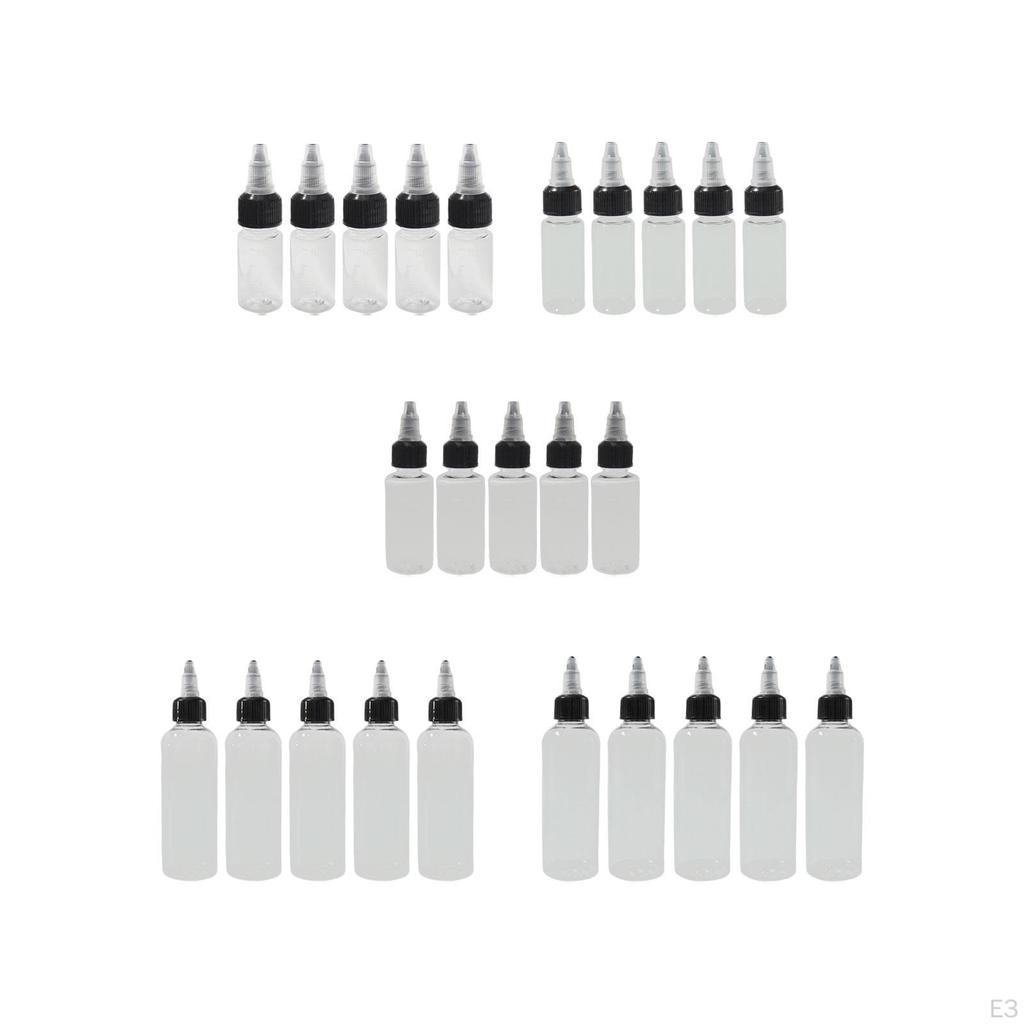 5 Count Sharp Dropper Bottles for Liquids with No Leakage Design