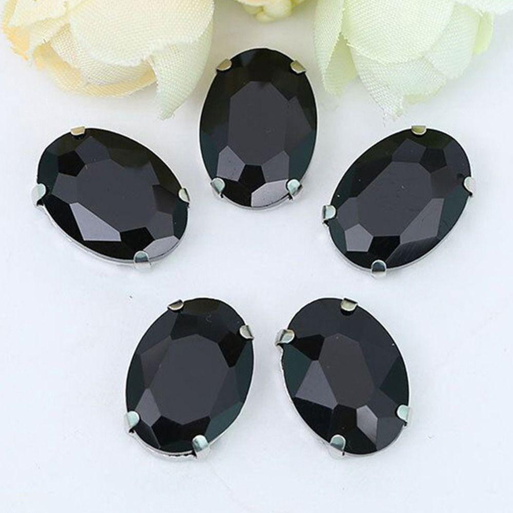 50Pcs/Pack With Silver Claw Glitter Sewing Rhinestones Sew On Diamond Beads Ornament  For Needlework