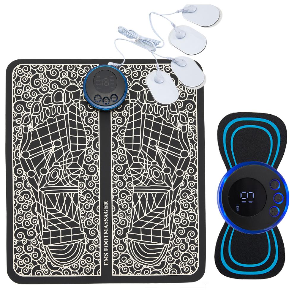 EMS Foot Massager Pad Portable Foldable Massage Mat Pulse Muscle Stimulation Improve Blood Circulation Relief Pain Relax Feet