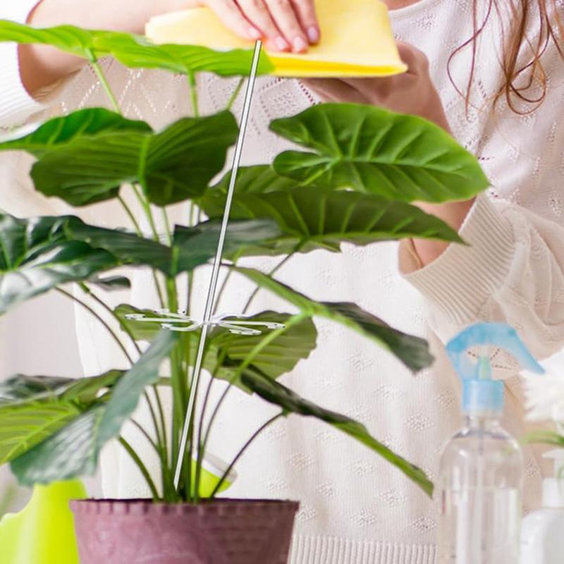 Plant Support Stake Transparent Potted Plants Support Stick With Hook Clips Indoor Outdoor Plant Supporting Stakes For Patio