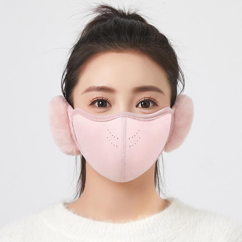 Damen Winddichte Vollgesichtsmaske mit Ohrenschützern – Warm, Samtgefüttert, Staubdicht, Atmungsaktiv, Waschbar für Herbst- und Winterradfahren