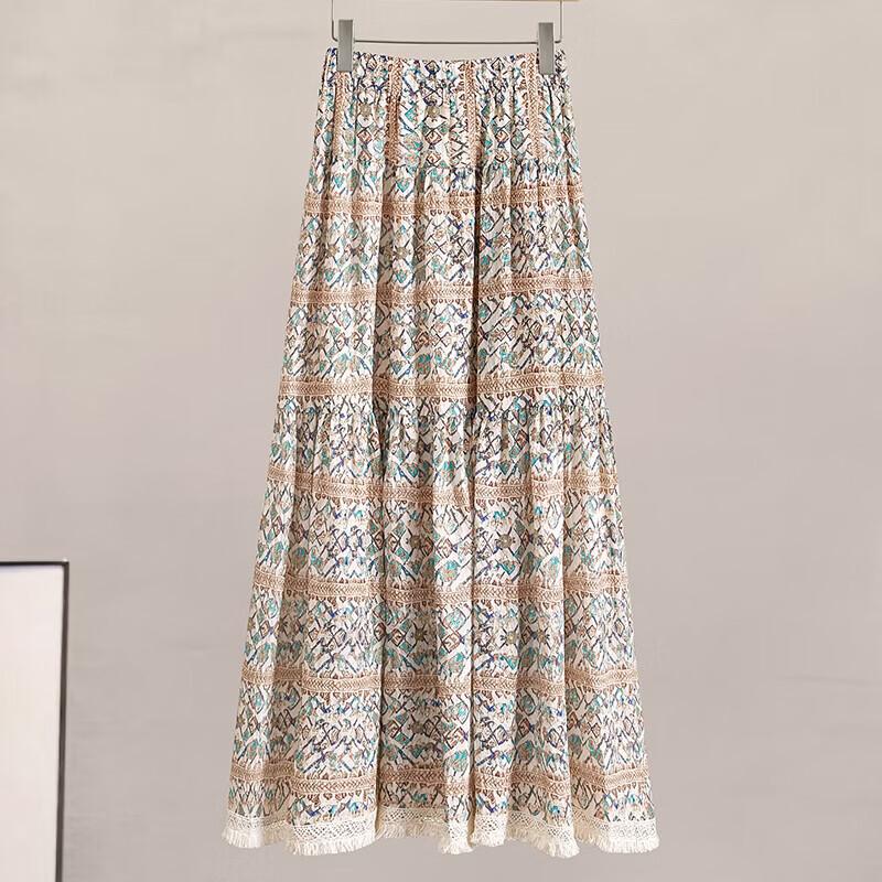 Women's Resort Hollow Knit Top & Floral Skirt Set