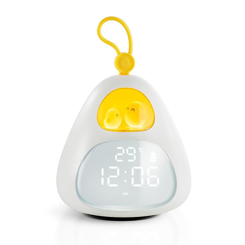 

Led Smart Bird Nest Alarm Clock Night Light For Kids Bedroom Desktop Accompany Sleeping Christmas Gifts white#0