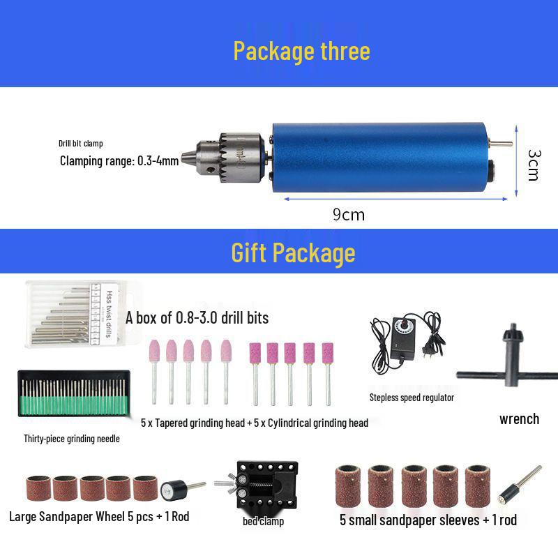 Mini Handheld Electric Drill & Grinder - Low Power Tool for Precision Hole Punching