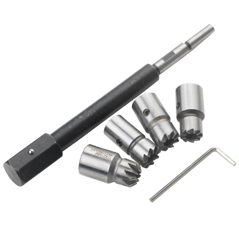 Steel Fuels Injector Seat Cleaning Reamer Kit 6PCS/set High Durability Tool For Effective Automotive Repair Maintenance