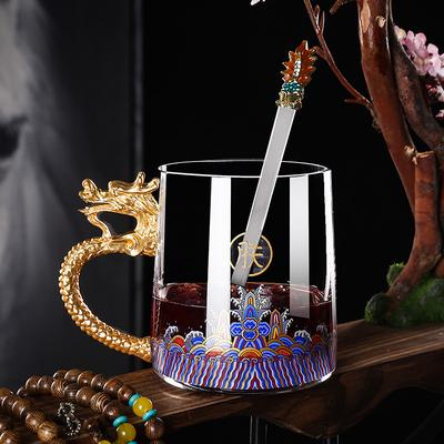 Creative Enamel Color Water Cup High Temperature Resistant Crystal Glass Home Cup Office Flower Tea Cup Women'S Gift Cup
