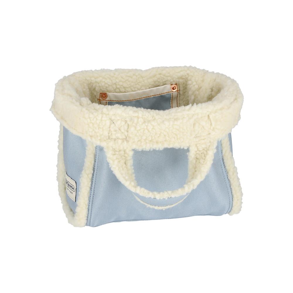 Lesportsac Light Denim Wash/Sherpa Small Two-Way Tote Bag [1559.La11]