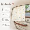 Car Side Window Sunshade Curtain with Embedded Rail, Cute Cotton Gauze Privacy Shade, Heat Insulation UV Protection Auto Window