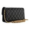 Chanel 23a Decorazione Logo a Maglie di Catena in Pelle a Rombo Materiale Pelle di Pecora Catena Dorata Vintage Borsa a Spalla Singola Borsa a Mano Femminile Nero