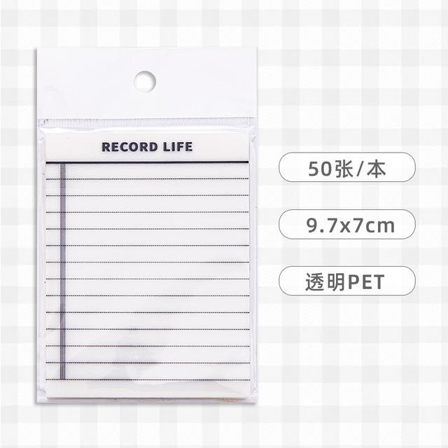 Transparent Sticky Note 50 Sheets Waterproof PET Material notessticky notes adhesive note writing notes office purposes