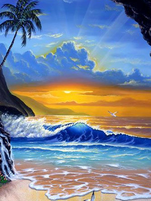 

Алмазная вышивка Пейзаж Алмазная картина 5D Полный набор для рукоделия Алмазная живопись Полная дрель 15*20cm