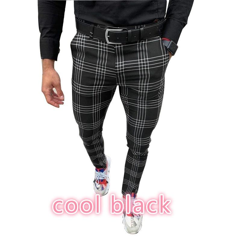 Pantalones casuales para hombres Plaid Social Slim Fit Pantalones negros  Pantalón a rayas Cremallera Cintura media Skinny Business Slim-Fit  Resistente a las arrugas Pantalón Chino de frente plano comprar a buen  precio —
