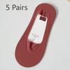 5 Pairs of Women's Summer Thin Style Shallow Mouth Non Slip Cotton Bottom Invisible Socks