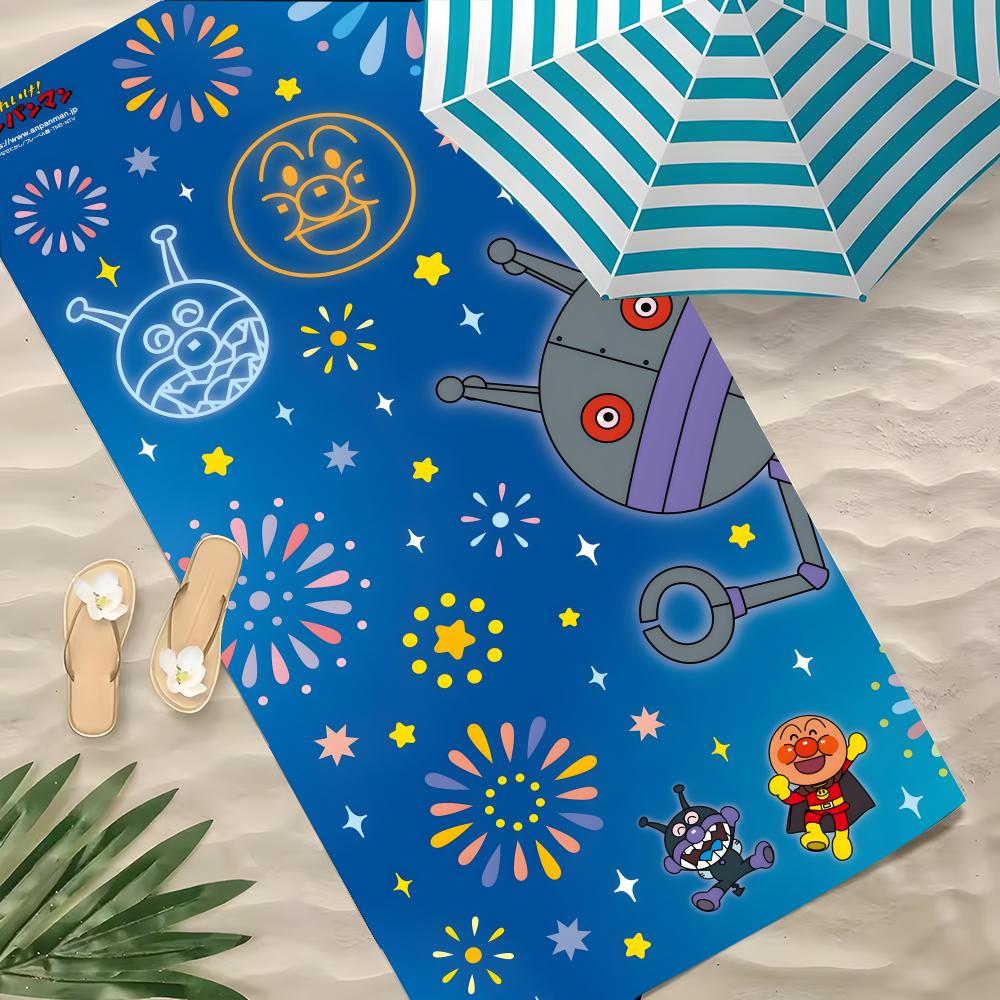 Cartoon A-ANPANMAN Towel Polyester Beach Towel Quick Dry Sand Free Bath Towel for Summer Pool Travel Vacation