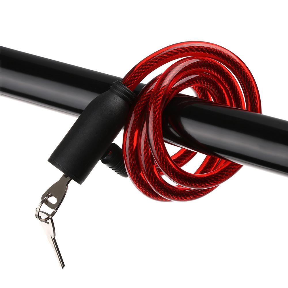 Cable Anti-Theft Scooter Safety Steel Spiral Cable Bicycle Lock With 2 Keys Bike Accessories