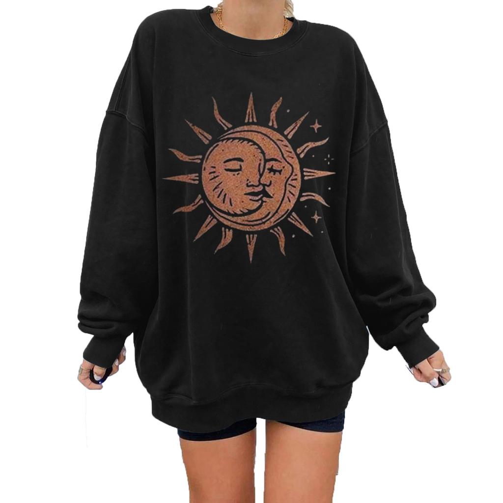 Women's Tops Winter Sun Printing Sweatshirt Pullover Tops