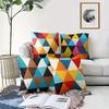 Colored Triangular Patchwork Double-sided Printed Pillow Cover Short Plush Suitable Living Rooms Bedrooms Throw Cushion Cover