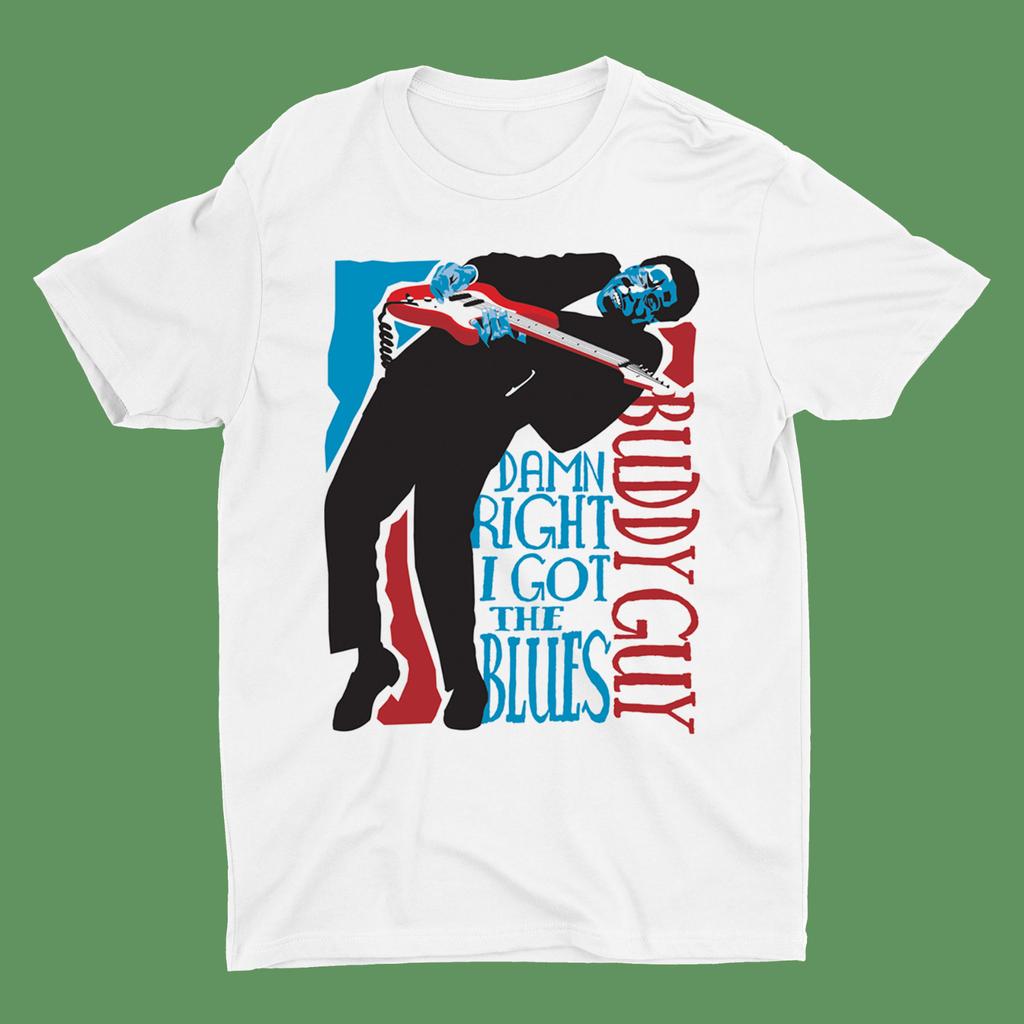 I Got The Blue Buddy Guy Guitar Shirt Short Sleeve White Unisex