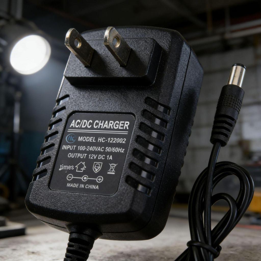 12V DC Power Adapter, US Plug, Internal Positive/External Negative for LED Strips and Monitors