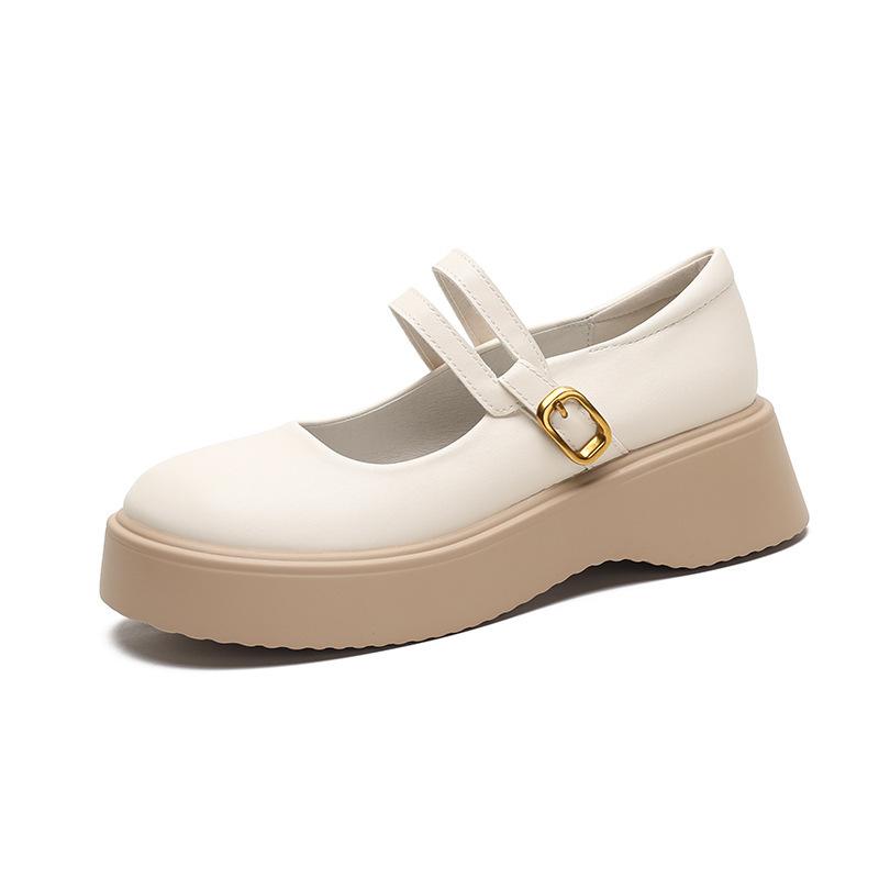 

Yuexinwang genuine leather flat for Huizhou women s shoes grape mother with the same platform loafers for women s autumn and winter new small leather 40 абрикосовий