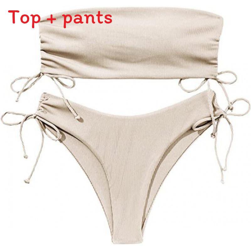 Bikini Swimsuit Women With Polyester Fabric And Seamless Design For Beach Vacation