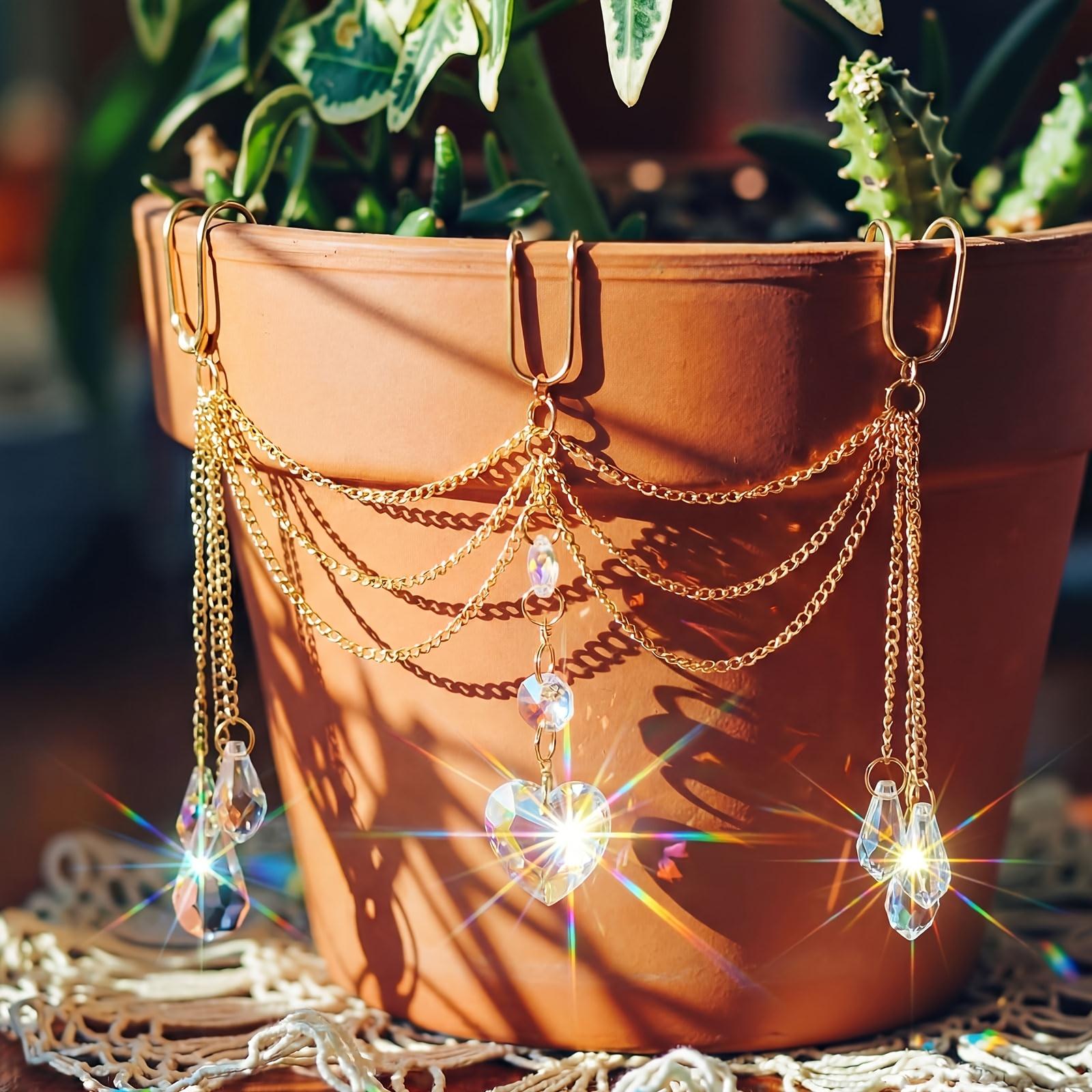 

Crystal Suncatcher for Decorative Flower Pots, the Perfect Choice for Small Garden Decor, Rainbow Maker, Sun Catcher, an Ideal Holiday Gift