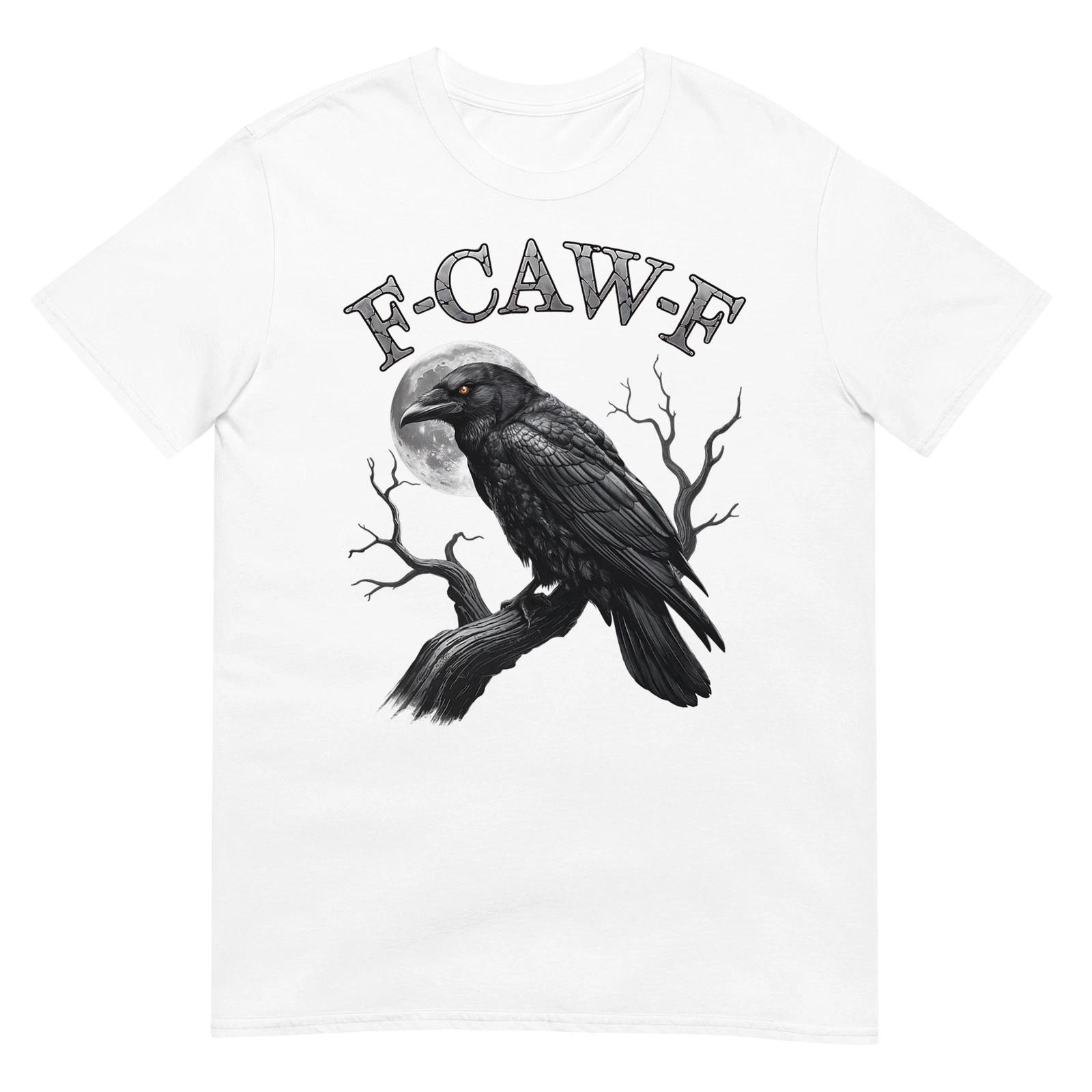 Black Crow, F-Caw-F Funny Black Bird Moon Gothic Adult Humor T-Shirt 4XL