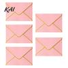 Western Style Envelopes 5Pcs with Gold Foil Trim, Offset Paper Invitation Wedding for Wedding, Greeting Cards, Business Letters, DIY Stationery Stiff