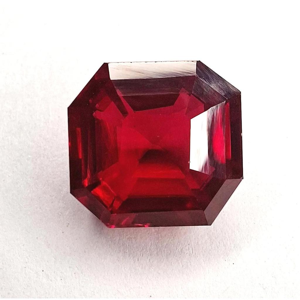 Stunning Natural Red Mozambique 16-18 Ct Asscher Cut Certified Loose Gemstone