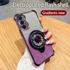 GLITZER Stoßfestes Plattieren Gyro Handyhalter Hülle Für Samsung Galaxy A16 A06 A15 A25 A35 A55 A14 A24 A34 A54 4G 5G Hülle