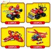 HUIQIBAO City Fire Truck Model Building Blocks Firefighting Set Fireman Figures Bricks City Construction Toy for Children Gift