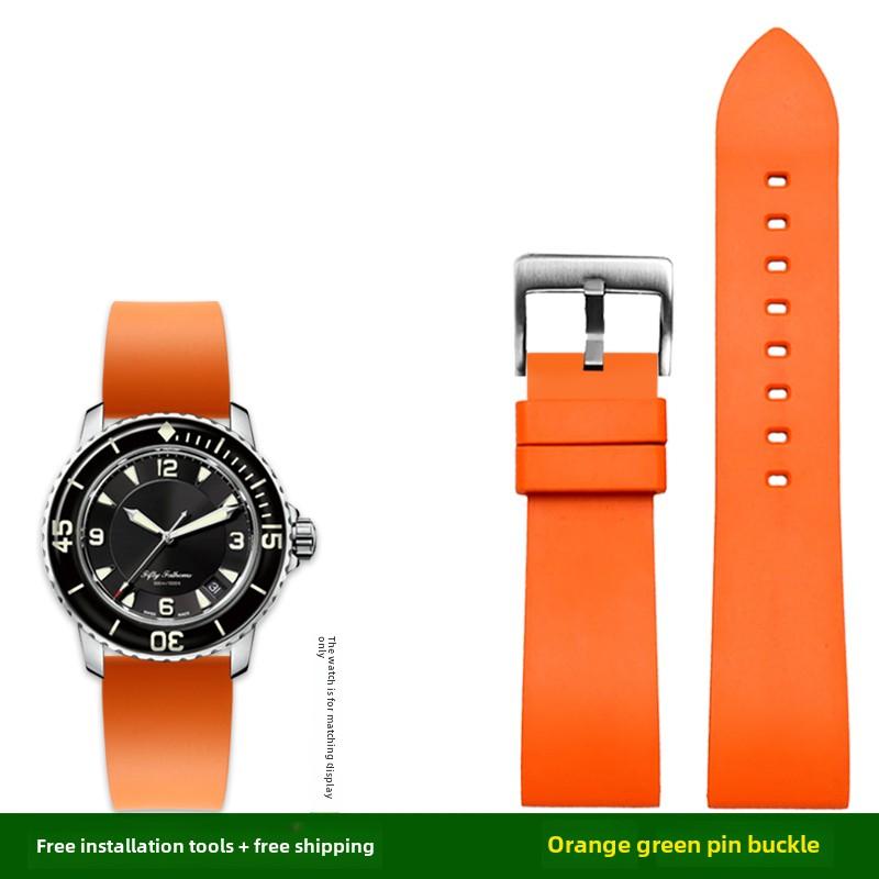 

20 мм 23 мм Резиновый Ремешок Для Blancpain Fifty fathoms 5000 5015 5066 5200 Быстросъемный Ремешок Для часов Для мужчин женщин универсальный Браслет 20mm width