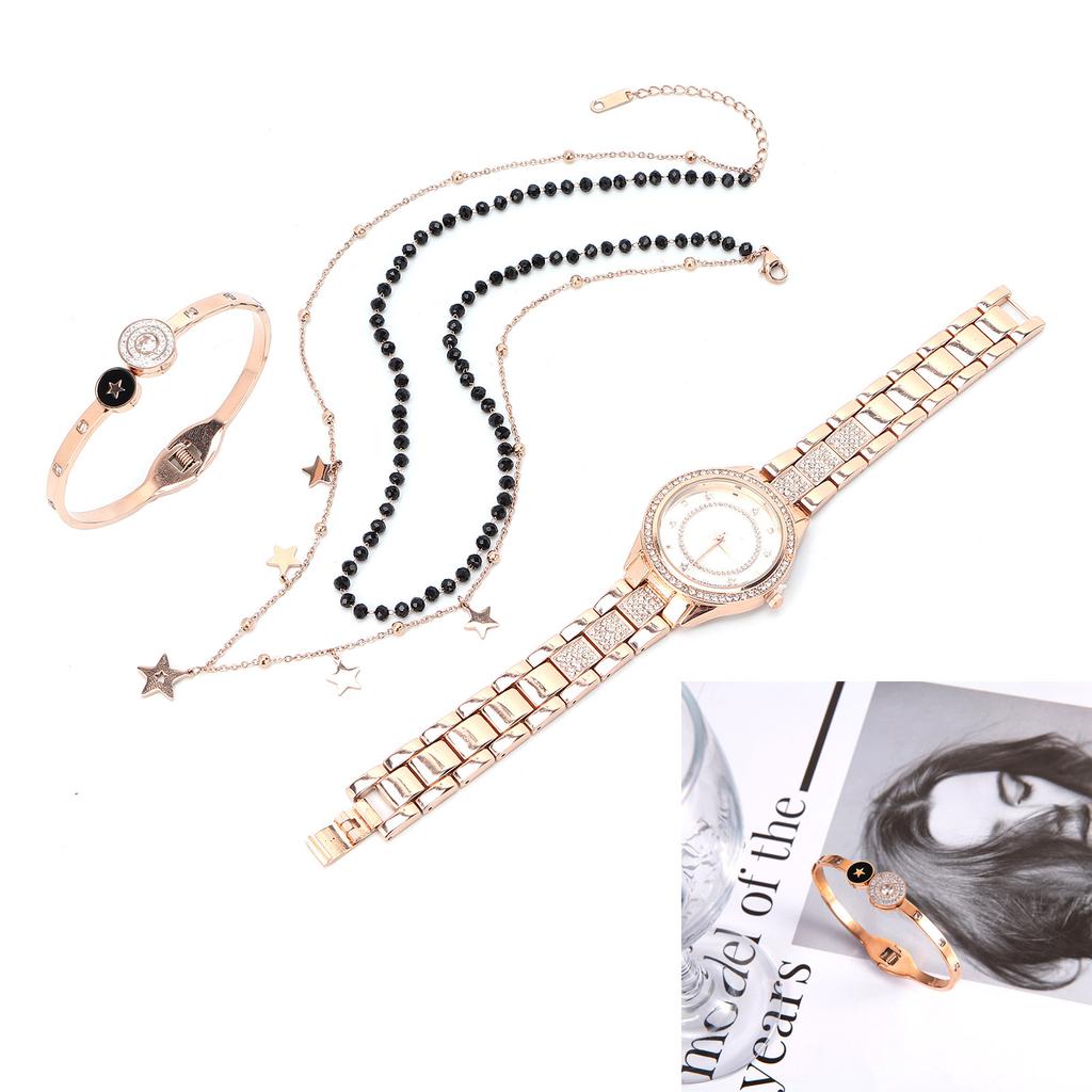 Women Jewelry Set Watch Bracelet Necklace Wife Girlfriend Anniversary Birthday Gift