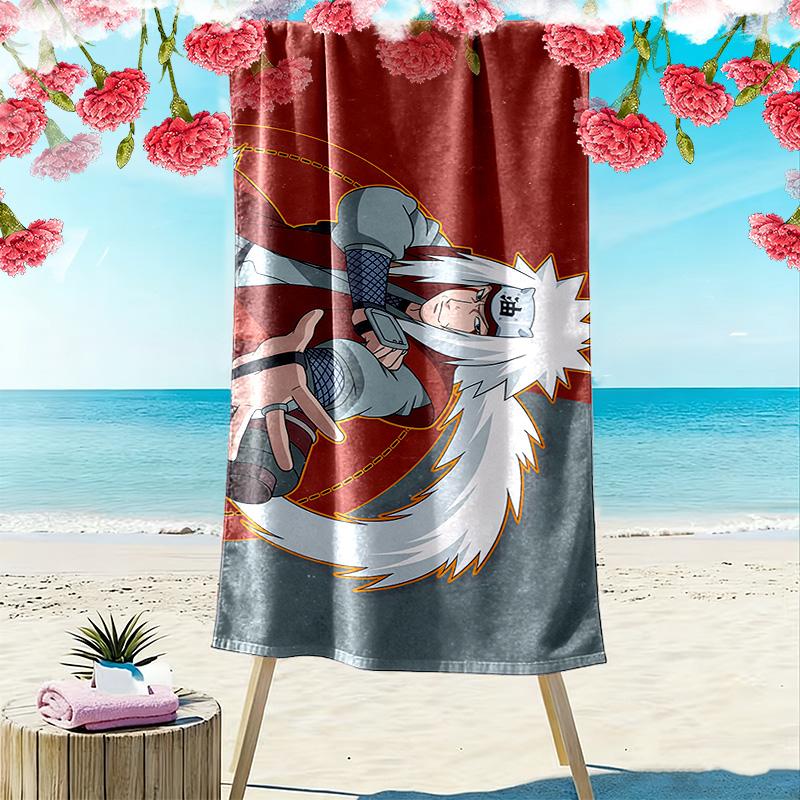 Jiraiya Dark Style Print Beach Towel, Large Soft Quick Dry Towel for Beach Camping Swimming