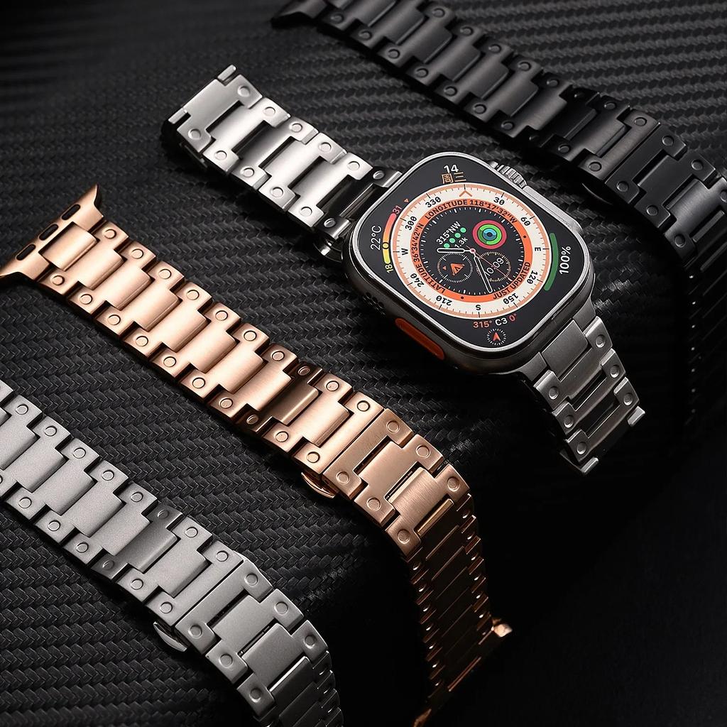 Stainless Steel Strap For Apple Watch Band Ultra 3/2 49mm Series 11 10 9 8 7 45mm 41mm 42mm 46mm Metal Bracelet iWatch 6 5 4 SE
