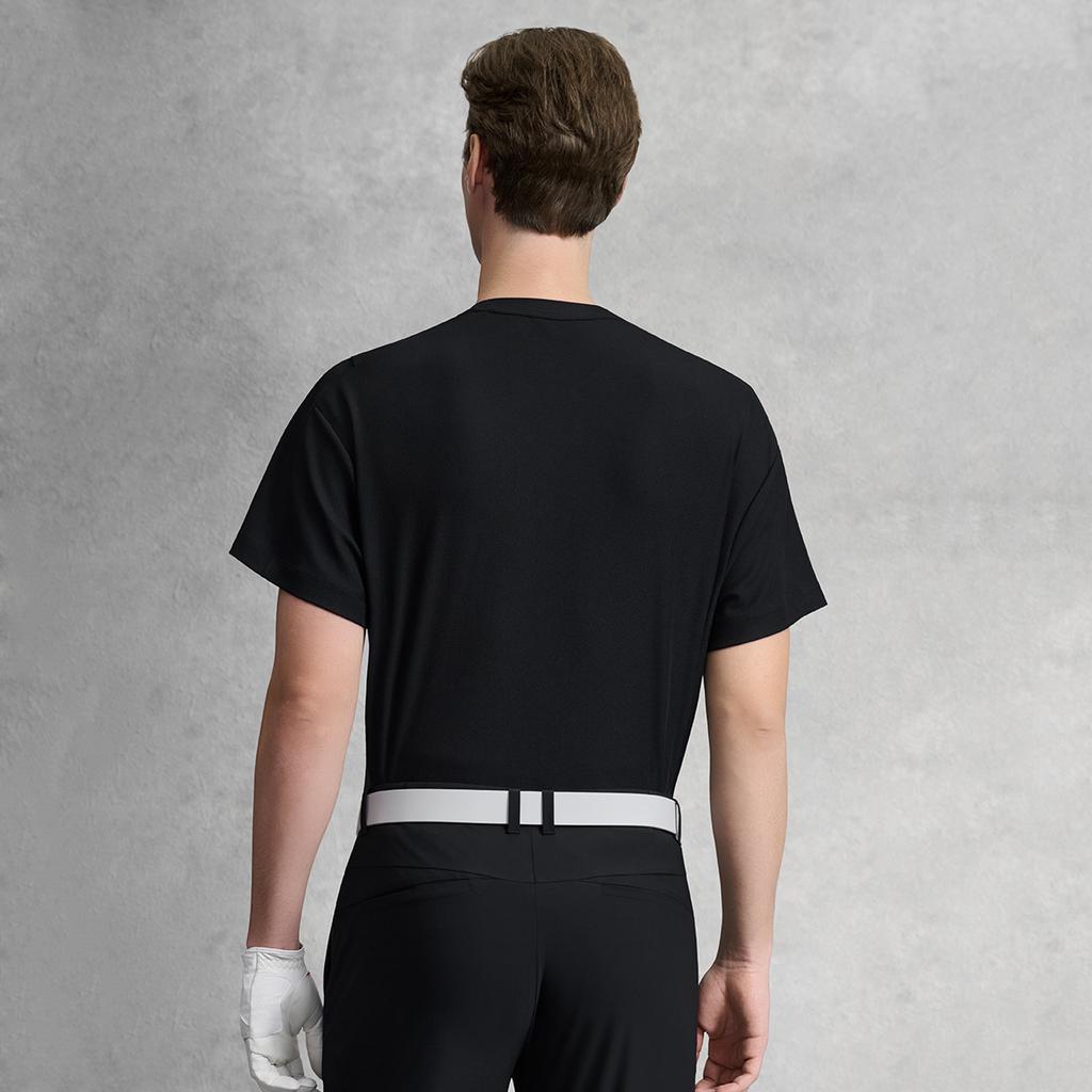 Fila Golf Series Simple Solid Color Comfortable Moisture-Wicking Quick-Dry Sports Golf Versatile Short Sleeve T-Shirt Men Tops A11M625139FBK