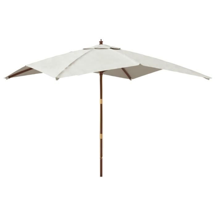 VidaXL Parasol de jardin avec mât en bois sable 300x300x273 cm 363191