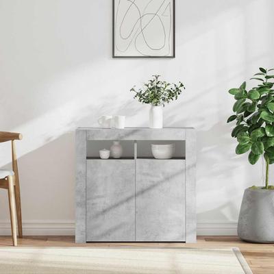 Vidaxl Cabinet With LED Lighting, Concrete Gray, 80 X 35 X 75 Cm