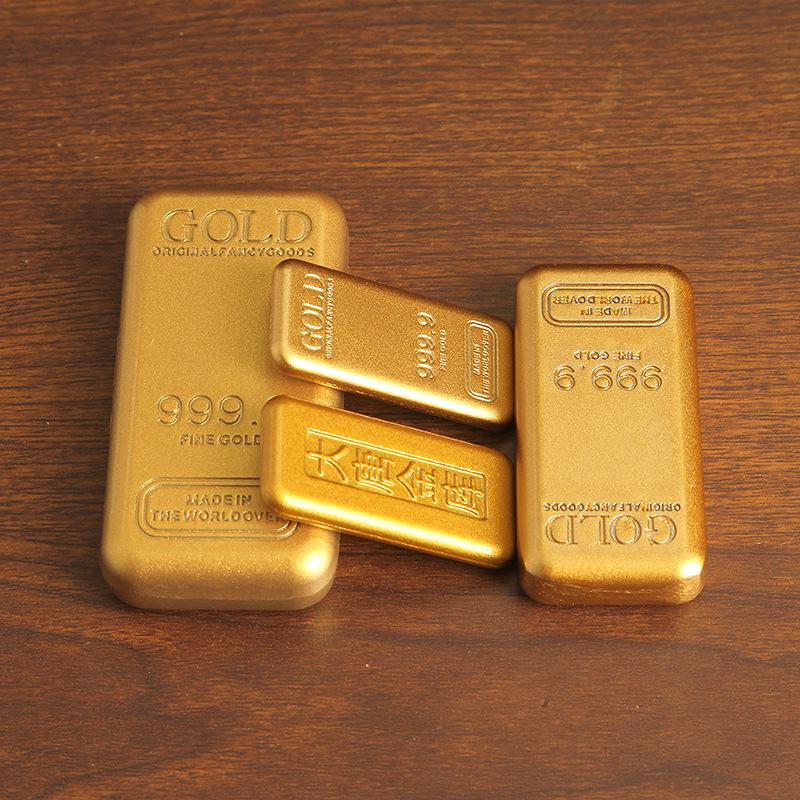 Large Simulation Gold Bar Ornament - Solid Sand Gold Brick for Bank or Shop Display