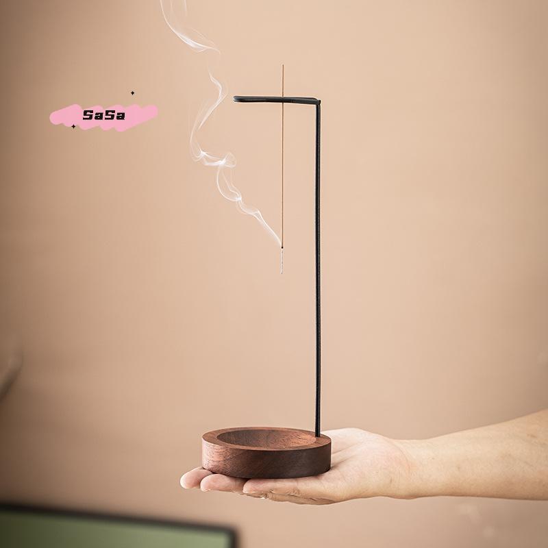 Creative Wooden Incense Burner - Upside down Design Anti-Ash Incense Stick Holder for Meditation Spa Room Home Decor