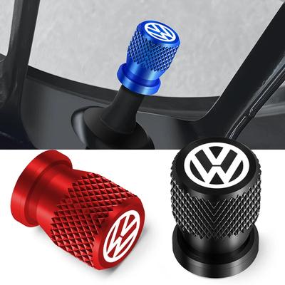 Für VOLKSWAGEN 4 Stück Auto-Reifenventilabdeckungen Aluminium Radventilkäppchen Für Volkswagen GOLF MK6 Polo Tiguan VW GTI CADDY PA