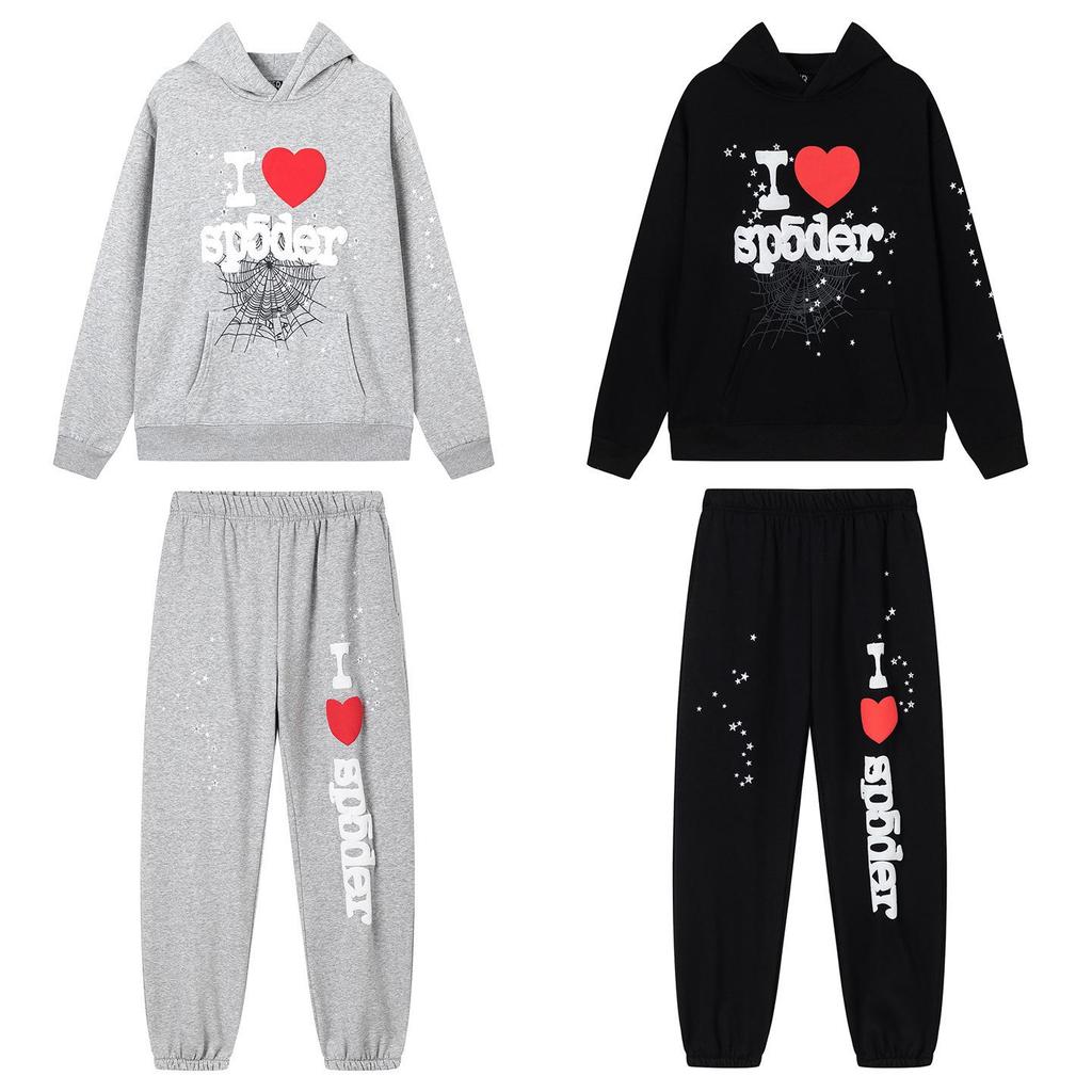 SP5der Spinnenweb Plus Velours Hoodie & Joggingbroek Set - Unisex Trendy Streetwear