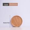 ZISIZ Natural Bamboo Wood Round Tray