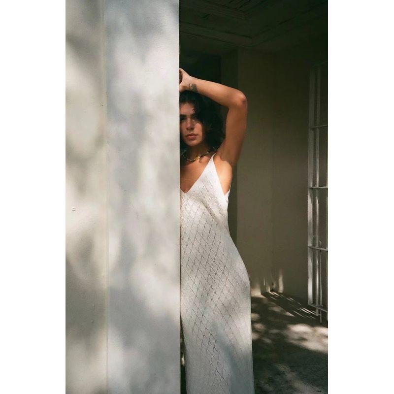 Summer New Arrival Loose V Neck Hollow Dress Sling