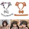 Animal Ear Headband for Child Plush Headband/Bowtie/Tail Animation Props for Adult Halloween Cosplay Costume Party Props